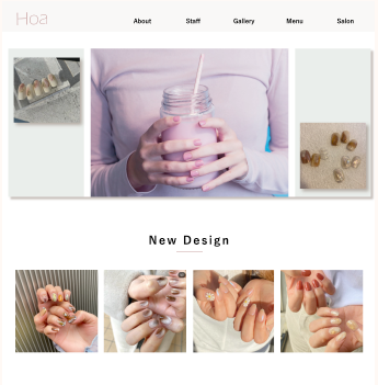 hoa 架空のネイルサロンのWebサイト