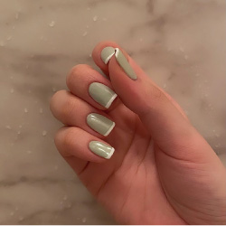 ナチュラルフレンチミントグリーンネイル